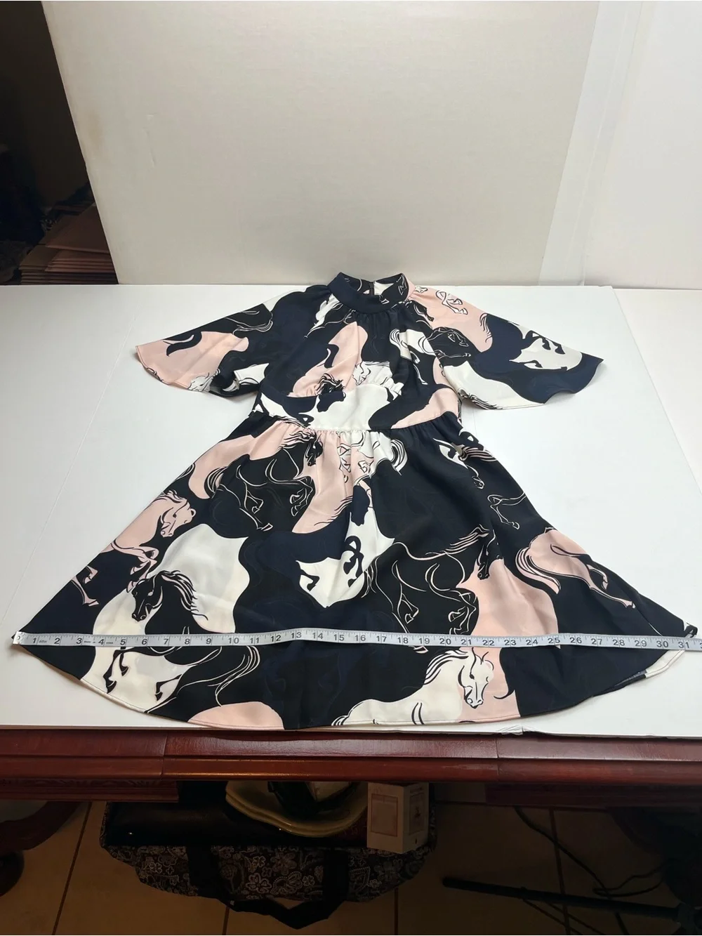 Kate Spade Wild Ones Stallions Crepe Dress Womens Size 2 Horses Pink Black